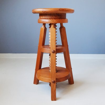 Pine Corkscrew Stool 1970s