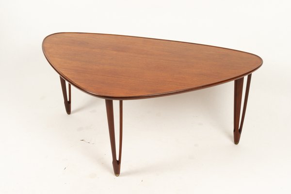 Danish Triangular Teak Coffee Table From Bc Møbler 1950s For At Pamono - Mid Century Triangular Travertine Top Coffee Table Danish Triangular Teak Coffee Table From Bc Møbler 1950s For At Pamono - Mid Century Triangular Travertine Top Coffee Table
