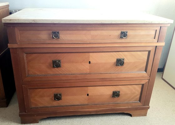 Vintage Wood Linen Chest Nightstand With Marquetry Band Set Of 2 For Sale At Pamono