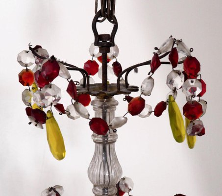 French Chandelier With Colored Glass, Bronze Stained Glass Table Lamps Australia