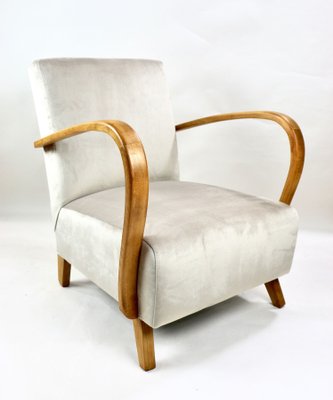 Art Deco German Beige Velvet Armchair 1960s For Sale At Pamono