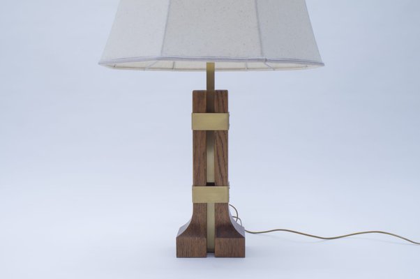 Vintage Wood and Brass Table Lamp Wooden Airplane Children's Table Lamp