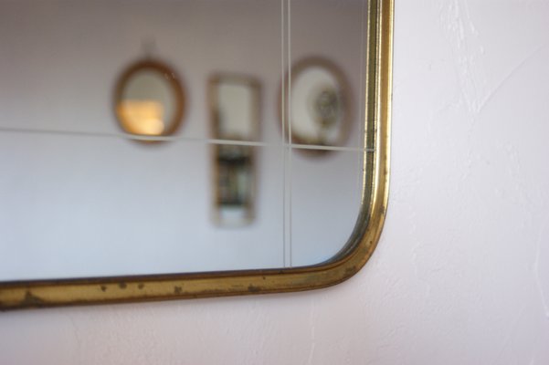 Large Mid Century Wall Mirror With, Mid Century Wall Mirror Gold