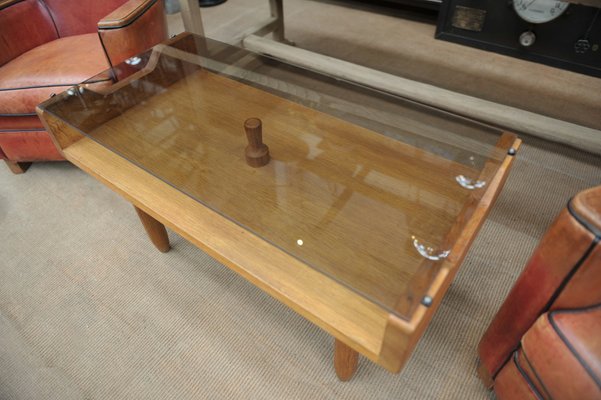 Oak Coffee Table With Smoked Glass Top 1950s For At Pamono - Coffee Table With Glass Top And Drawers Oak Coffee Table With Smoked Glass Top 1950s For At Pamono - Coffee Table With Glass Top And Drawers