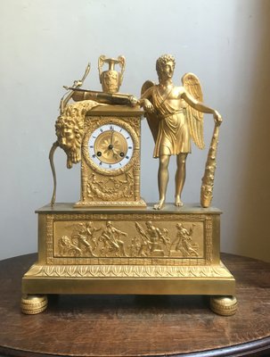 Antique Empire French Ormolu Bronze Mercury Gilded Mantel Clock With Mythological Scenes For Sale At Pamono Paul getty museum, los angeles, california (u.s.a.) antique empire french ormolu bronze mercury gilded mantel clock with mythological scenes