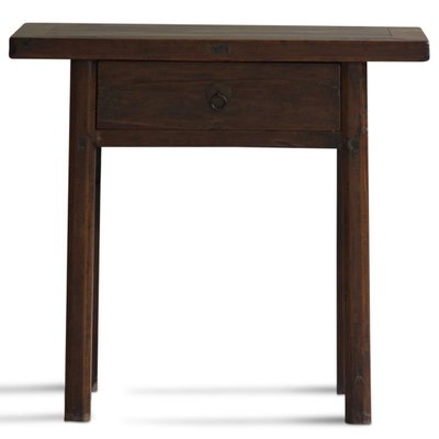 Small Antique Chinese Walnut Side Table, Antique Small End Tables