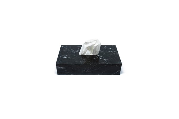 Black marble online tissue box cover