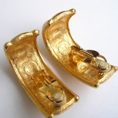 Vintage Clip on Earrings by Givenchy, 1980s, Set of 2 for sale at Pamono
