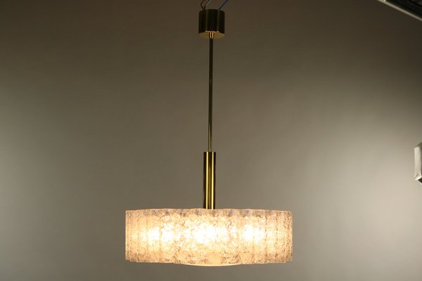 Vintage Tubular Brass And Glass Drum Shaped Ceiling Lamp From Doria Leuchten 1960s For At Pamono - Glass Drum Ceiling Light