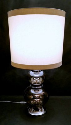 Stacked smoked glass table lamp best sale