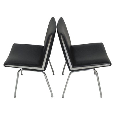 Airport Chairs in Black by Hans J. Wegner for A.P. Stolen 1960s