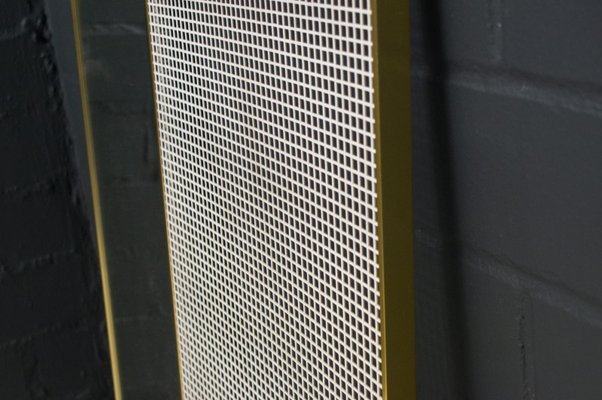 Metal Wall Coat Rack With Mirror And Brass Hooks 1950s For Sale At Pamono