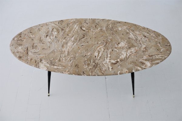 Vintage Italian Coffee Table In Marble, Natural Material Coffee Tables