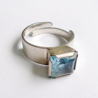 Bague Scandinave en Argent NSE 1975 par Nils Eric Sodermark 1970s en vente sur Pamono