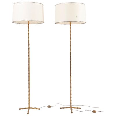Bamboo Floor Lamps From Maison Baguès France 1960s Set Of 2 For Sale At Pamono