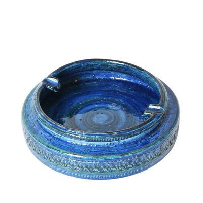 Vintage Arners psychedelic blue swirl ceramic ashtray