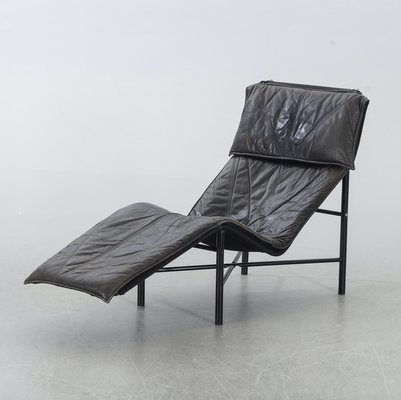 Vintage Black Leather Model Skye Lounge Chair by Tord Skye Lounge Chair by Tord Björklund for Ikea, 1980s for sale