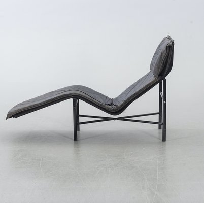Vintage Black Leather Model Skye Lounge Chair by Tord Skye Lounge Chair by Tord Björklund for Ikea, 1980s for sale