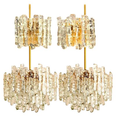 Ice Glass Chandelier by J.T. Kalmar for Kalmar, 1960s Ice Glass Chandelier by J.T. Kalmar for Kalmar, 1960s