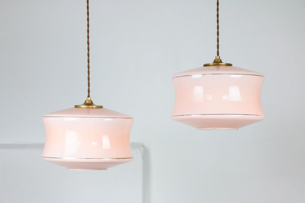 mid century glass pendant light