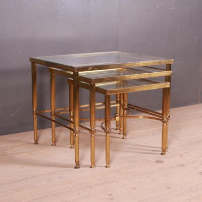 Table Gigogne En Rotin Et Verre - Table Basse Design Pour Salon - Dimensions 40x40x40 Cm