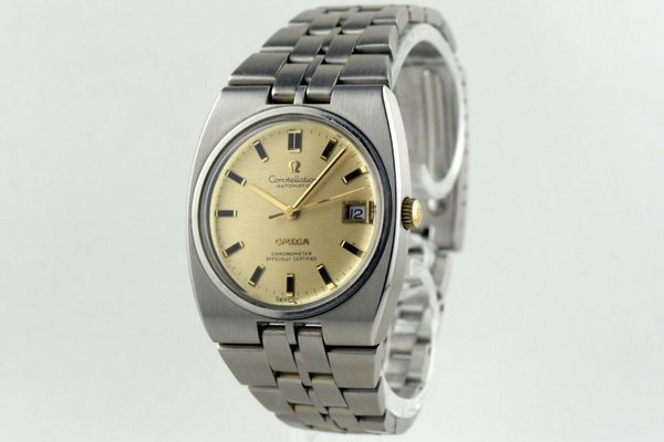 Steel Constellation Automatic Date Chronometer Watch from Omega