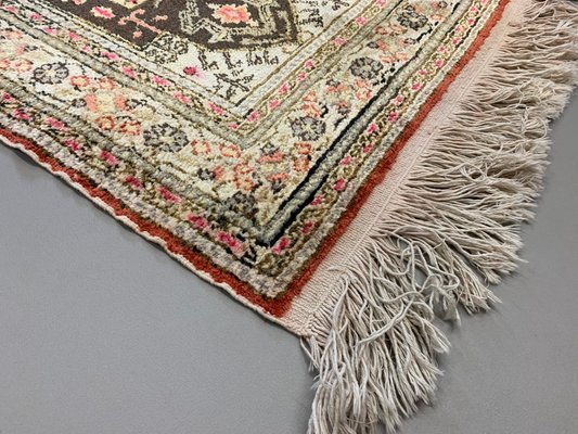 Beige Vegan Silk Kayseri Rug 1960s, How Do You Make A Rug Stay On Carpet