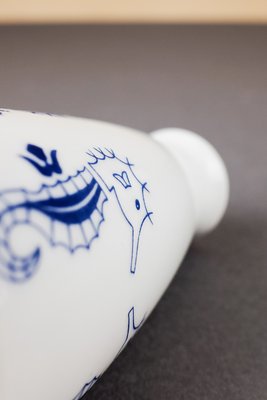 Vase With Seahorse Decoration From Veb Porzellanmanufaktur Wagner Apel 1970s For Sale At Pamono