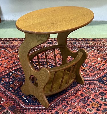 Blond Oak Side Table With Magazine Rack 1970s For Sale At Pamono