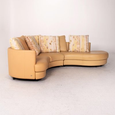 Beige Patterned Leather Corner Sofa From Rolf Benz