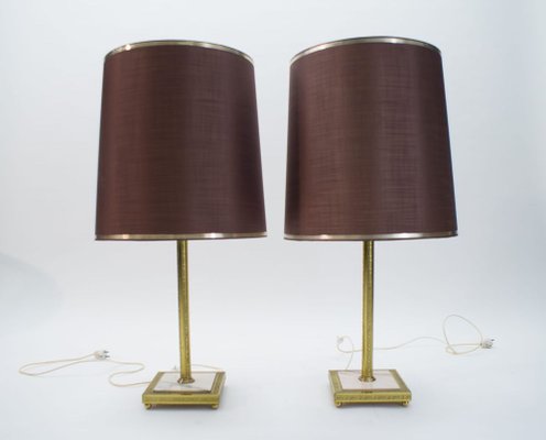 brass and marble table lamp