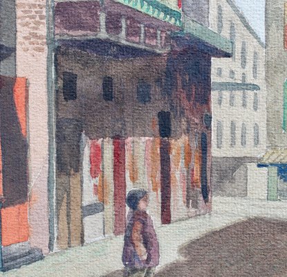 Chinatown San Francisco Gouache by Edward Wilson Currier, 1903 for