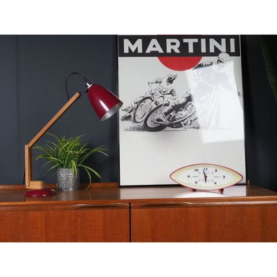 Rote Vintage Gelenklampe Mit Holzarm Von Habitat 1970er Bei Pamono Kaufen 