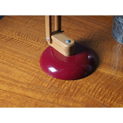 Rote Vintage Gelenklampe Mit Holzarm Von Habitat 1970er Bei Pamono Kaufen 