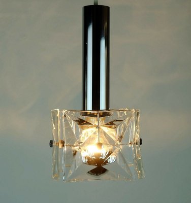 Crystal Glass Prism Chandelier from Kinkeldey, 1960s Crystal Glass Prism Chandelier from Kinkeldey, 1960s