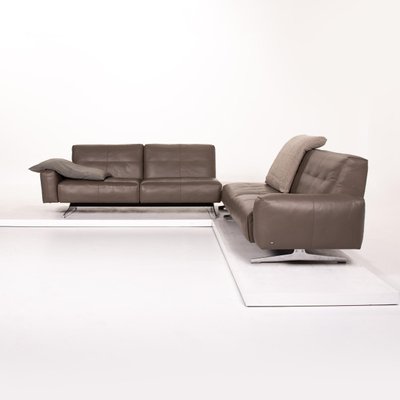 Grey Brown Leather Corner 50 Sofas, Next Day Delivery Leather Corner Sofas