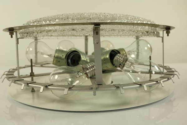 Vintage Glass Tube Flush Mount Ceiling Fixture Chandelier from Doria Leuchten, 1960s Vintage Glass Tube Flush Mount Ceiling Fixture Chandelier from Doria Leuchten, 1960s
