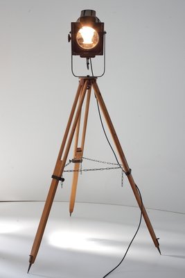 industrial tripod floor lamp