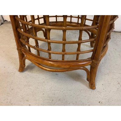 Vintage Rattan And Brass Dining Table Chairs Set Set Of 5 For Sale At Pamono