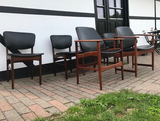 King Queen Dining Chairs in Teak by Arne Hovmand Olsen for Jutex