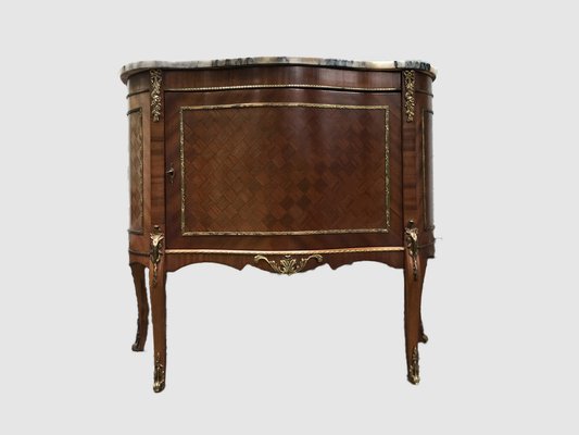 Franzosischer Schrank Aus Palisander Marmorplatte Mit Vergoldeter Bronze Und Parkett 1940er Bei Pamono Kaufen