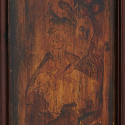 Pannelli in legno dipinto, metà XIX secolo, set di 2 in vendita su Pamono