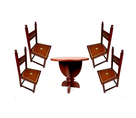 Art Deco Hand Painted Dining Table, Hand Painted Outdoor Chairs