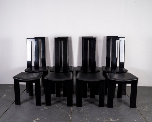 Mid Century Black Dining Room Chairs Set Of 8 For Sale At Pamono