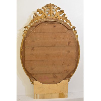 19th Century Golden Oval Wall Mirror, Old Vintage Wall Mirrors