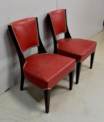 Red leather dining room chairs deals