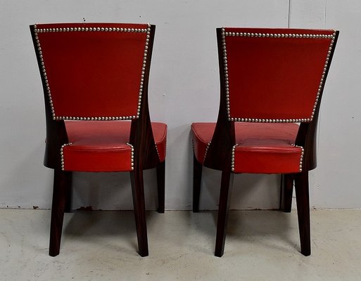 Red Leather Dining Chairs 1930s, Red Leather Dining Chairs With Arms