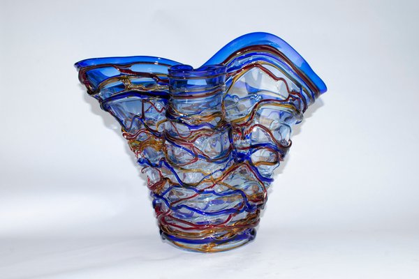 Vaso in vetro di Murano colorato di Valter Rossi per VRM in vendita su  Pamono