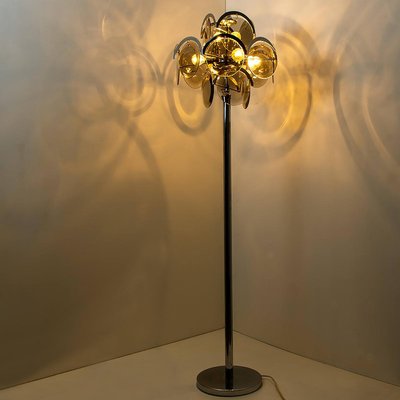 Smoked Glass And Chrome Floor Lamp In The Style Of Vistosi Italy 1970s For Sale At Pamono