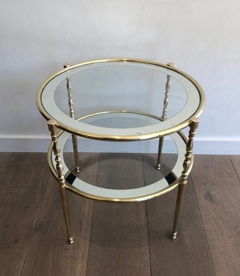 Antique brass round side table deals